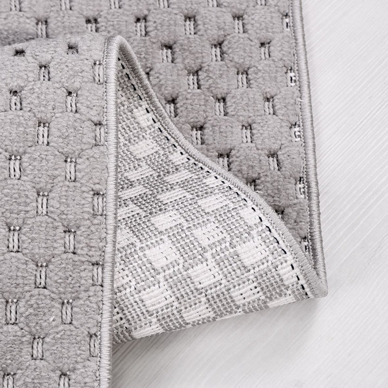 Tapis gris moderne lavable à la machine, Rectangle 4 pi x 5 pi 11 po