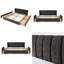 Grand lit de rangement rembourré avec tissu chenille-876126467
