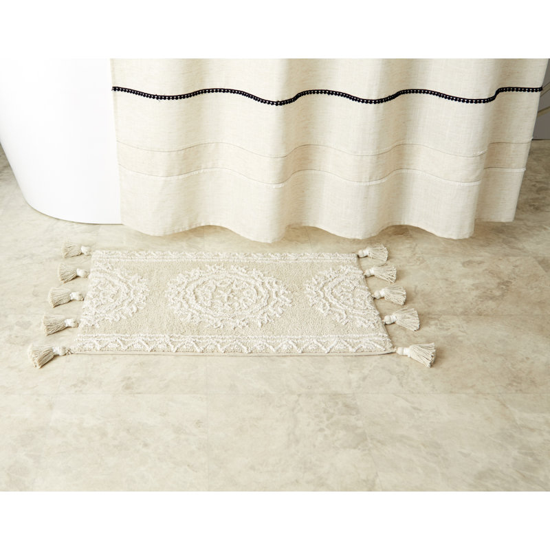 Etta Cotton Non-Slip Bath Rug, 24" W x 40" L, Tan