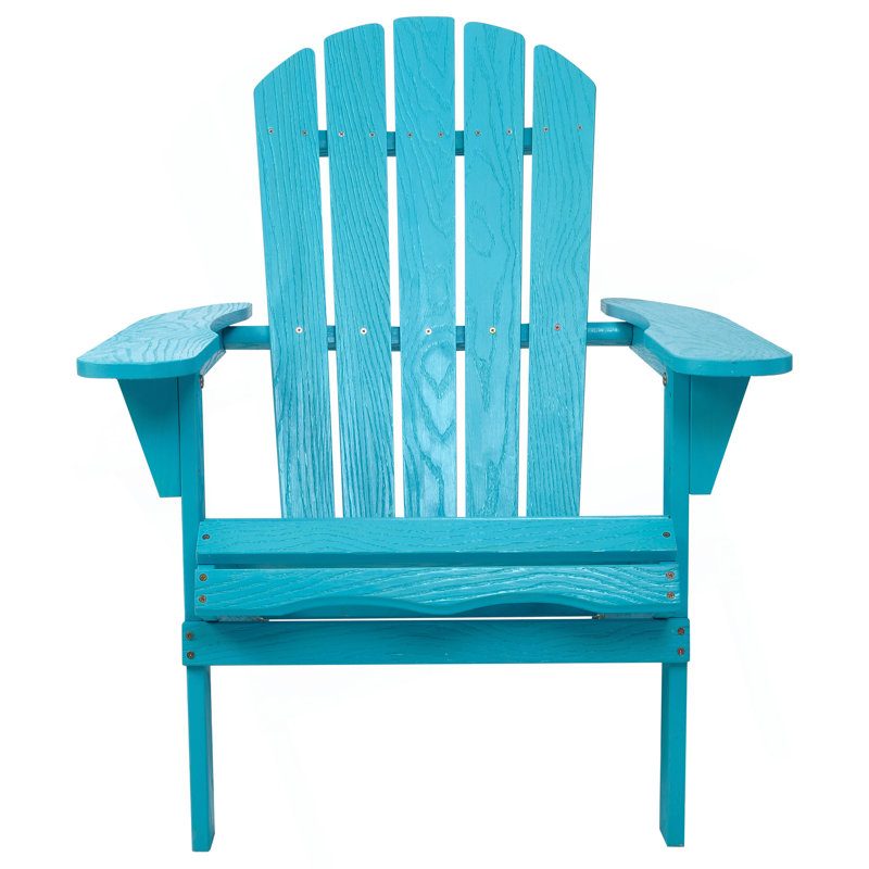 Embossed Wooden Outdoor Folding Adirondack Chair with Pre-Assembled BackRest & SeatBoard,Wood Patio Chair for Garden Backyard Porch Pool Deck Firepit with Wood Grain