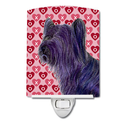 Éclairage pour nuit en céramique keeshond hearts love and valentines
