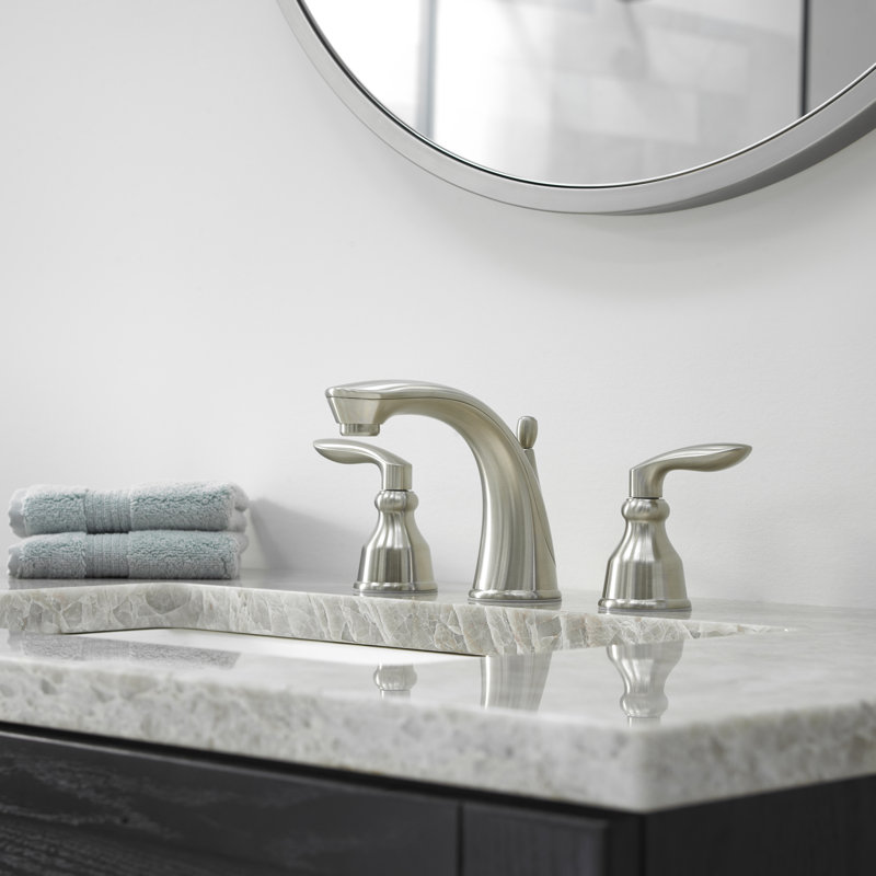 Avalon Widespread Faucet Bathroom Faucet with Drain Assembly, Brushed Nickel