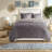 Cozy Grey Diamond Quilting Bedding Sets, 100% Polyester, Reversible Comforter For Home