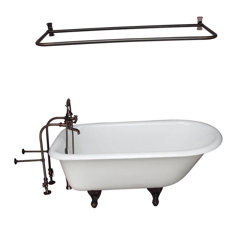 67'' x 30'' Freestanding Soaking Cast Iron Bathtub, Oil Rubbed Bronzed