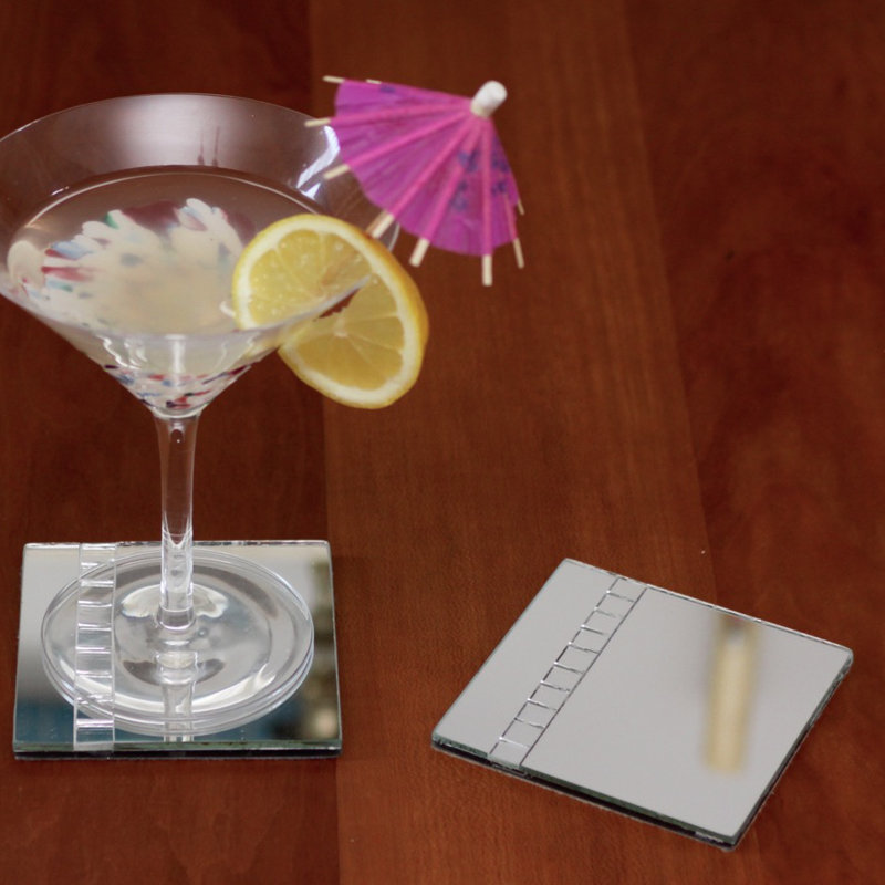Glass 1 Piece Coaster, Mirror