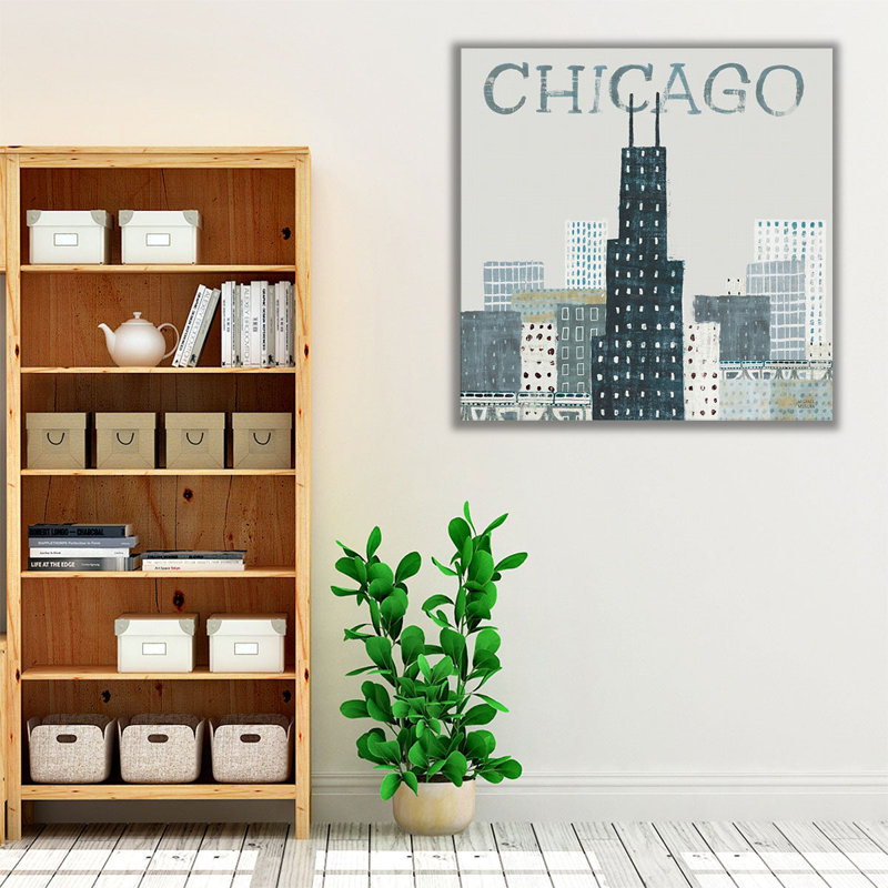 Chicago Repères I - reproduction d'art sur toile, H 40 po x l 40 po