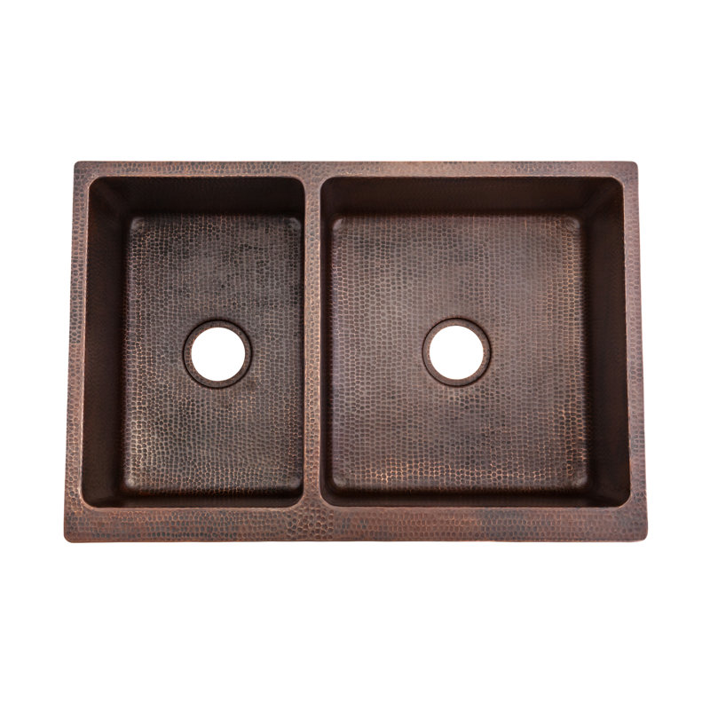 33'' L Double Basin Kitchen Sink, Oil Rubbed Bronze