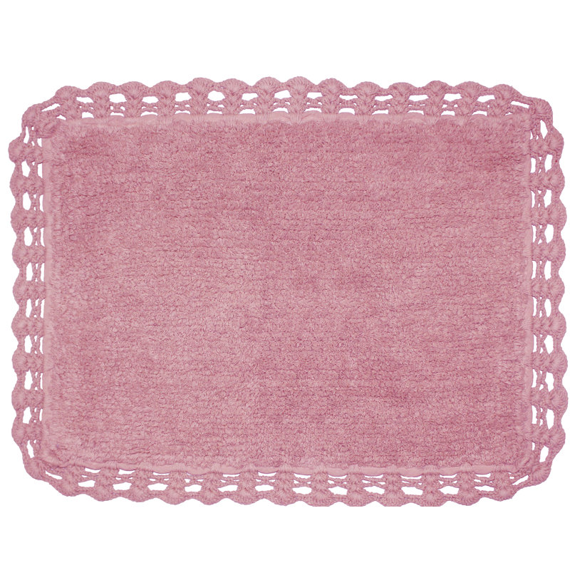 Tapis pour salle de bain Georgine, Rose, l 21 po x L 34 po