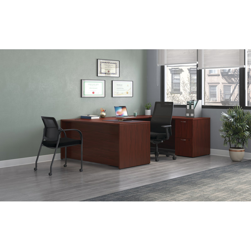 Mod U-Desk, Traditional Mahogany