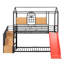 Lit en métal avec glissière et escalier de rangement-315997086