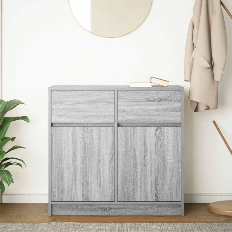 Sideboard With Drawer 80X34x76 Cm Engineered Wood, Grey Sonoma