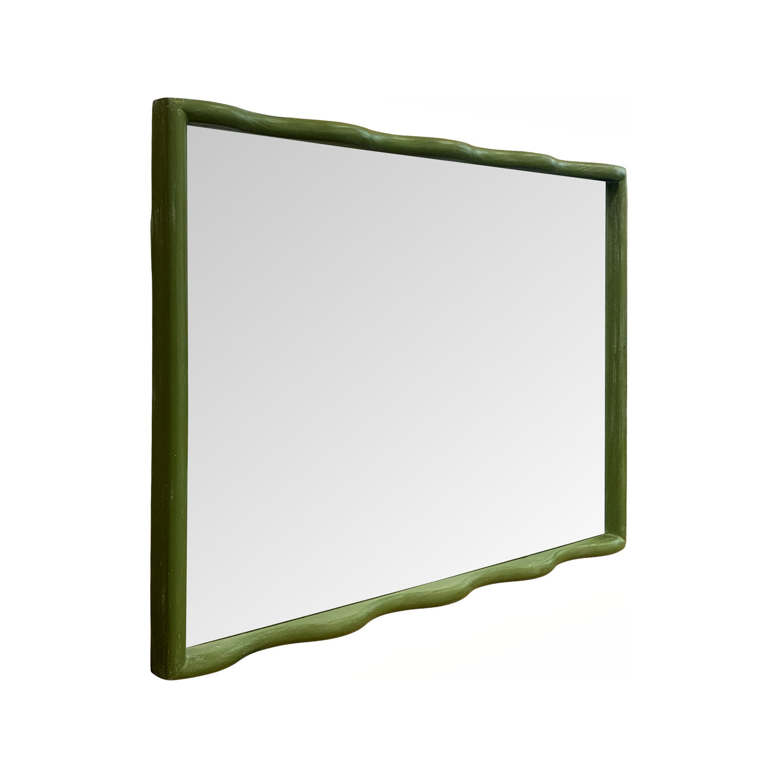 Willow Scalloped Mirror, Green