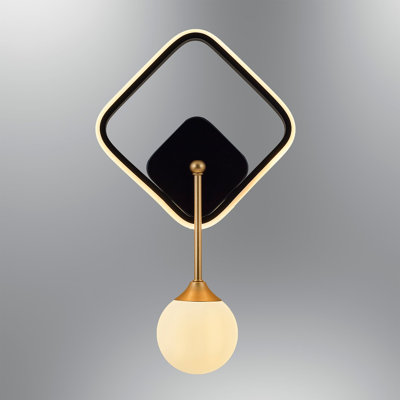 Modern Black Wall Lamp with Metal Body & Glass Cap, 9.8 x 16.9 x 2.4 inches | 1 x 14W LED + 1 x G9 5W Socket, 3000K, 1400 Lm | Sleek Scandinavian Design for Living Room, Bedroom or Hallway - Bulb Not Included