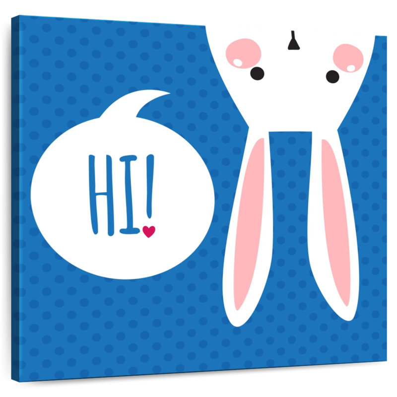 Ashelle saluant lapin, H 30 po x l 30 po