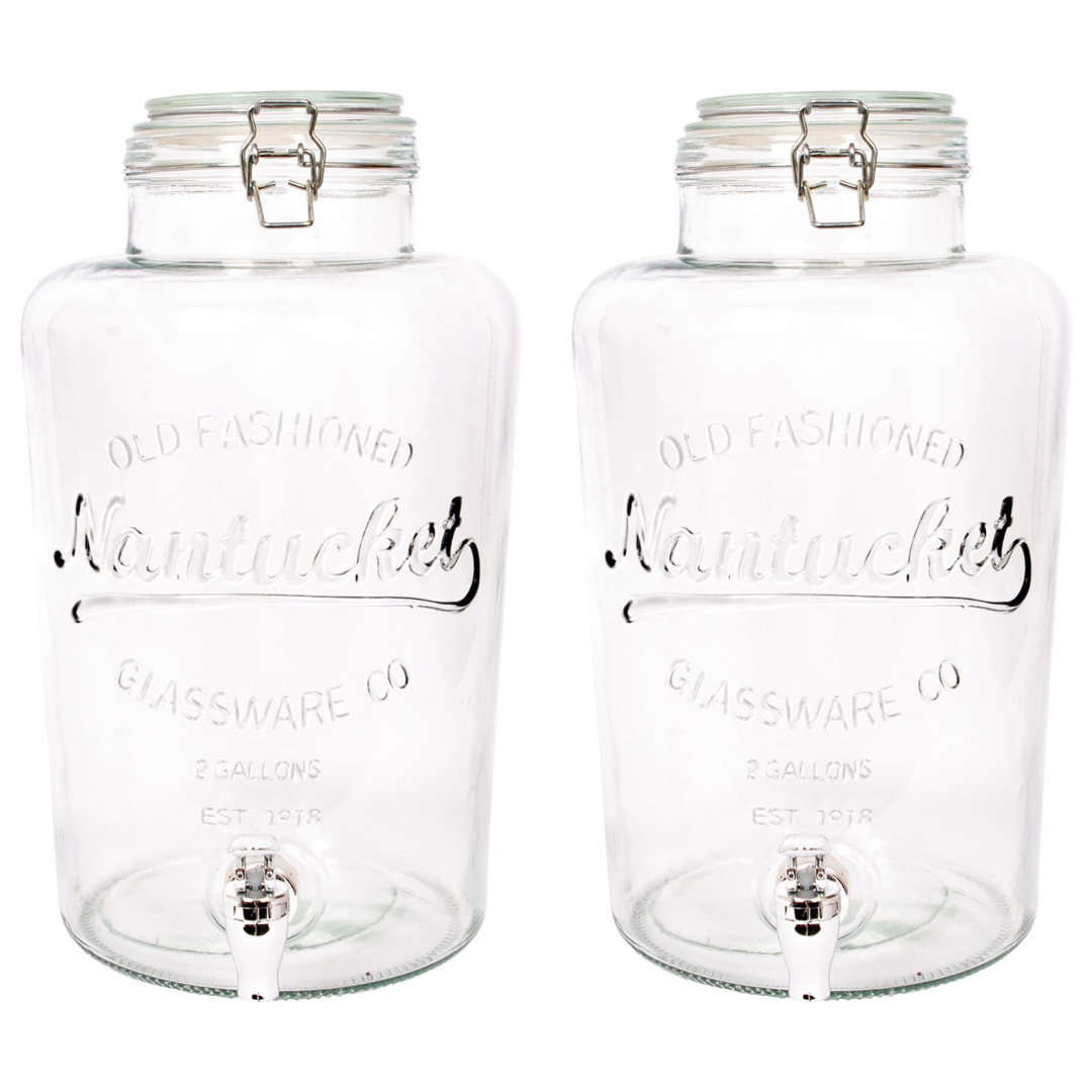 Rink Drink 2x Glass Drinks Dispensers with Tap