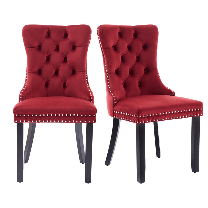 Chaise de salle à manger Kenta, Noir, Rouge