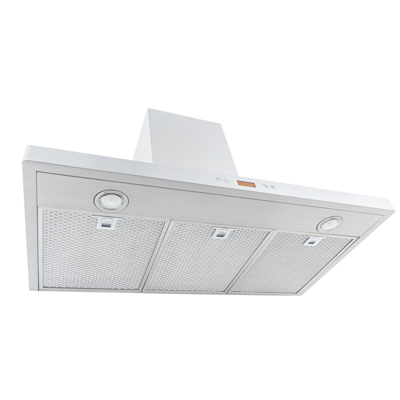 Hotte murale PROLINE de 24 pouces, conduit, 600 pi³ / min, acier inoxydable, lumières DEL, moteur de ventilateur ULTRA-SILENCIEUX, 6 vitesses, garantie de 3 ans, filtres lavables au lave-vaisselle