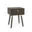 Table de chevet en bois massif avec 1 tiroir, convenant à la chambre à coucher et au salon-107080692