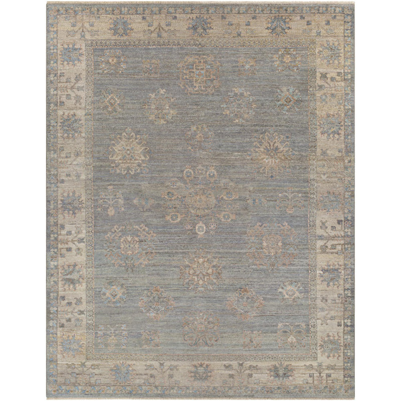 Rectangle Khotan Wool Area Rug, Rectangle 6' x 9'
