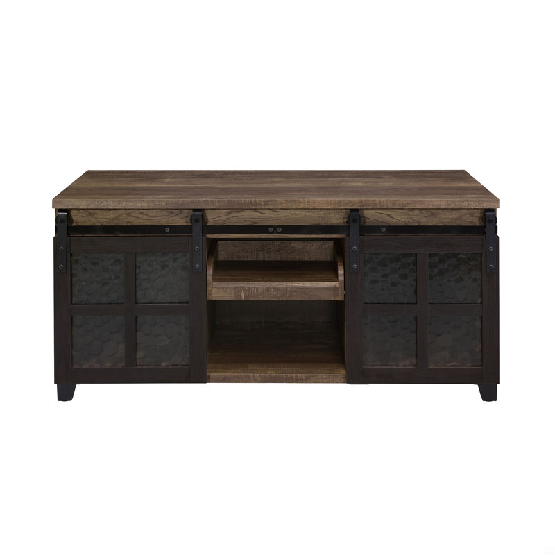 Table basse avec portes coulissantes