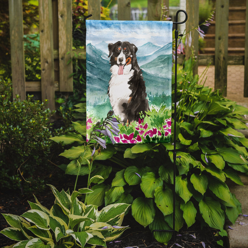 Yorkshire terrier yorkie à 2 côtés en polyester 15 x 11,5 po mountain fleurs drapeau de jardin