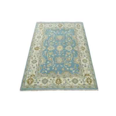Tapis unique en laine noué à la main 6 x 9 po nouvel âge Stevison