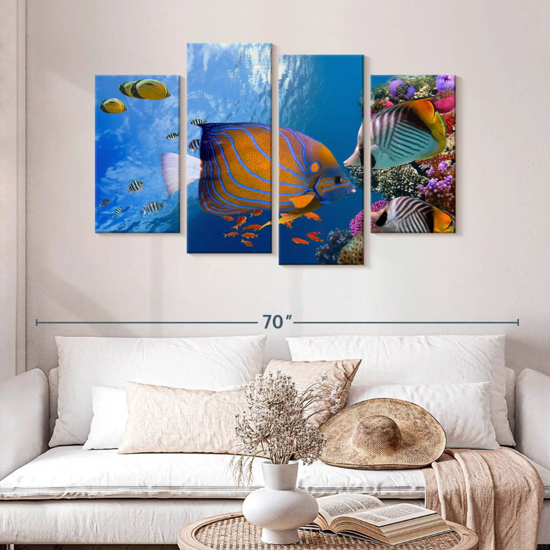 Lively underwater life Aletra, H 32 po x l 52 po