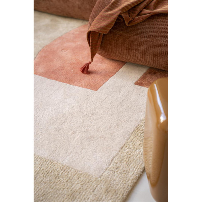 Rug Geometric Area Rug in Terracotta
