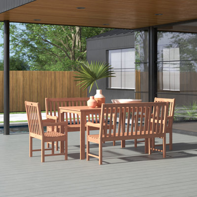 Anautica 60'' Rectangular 6 - Person Outdoor Dining Set