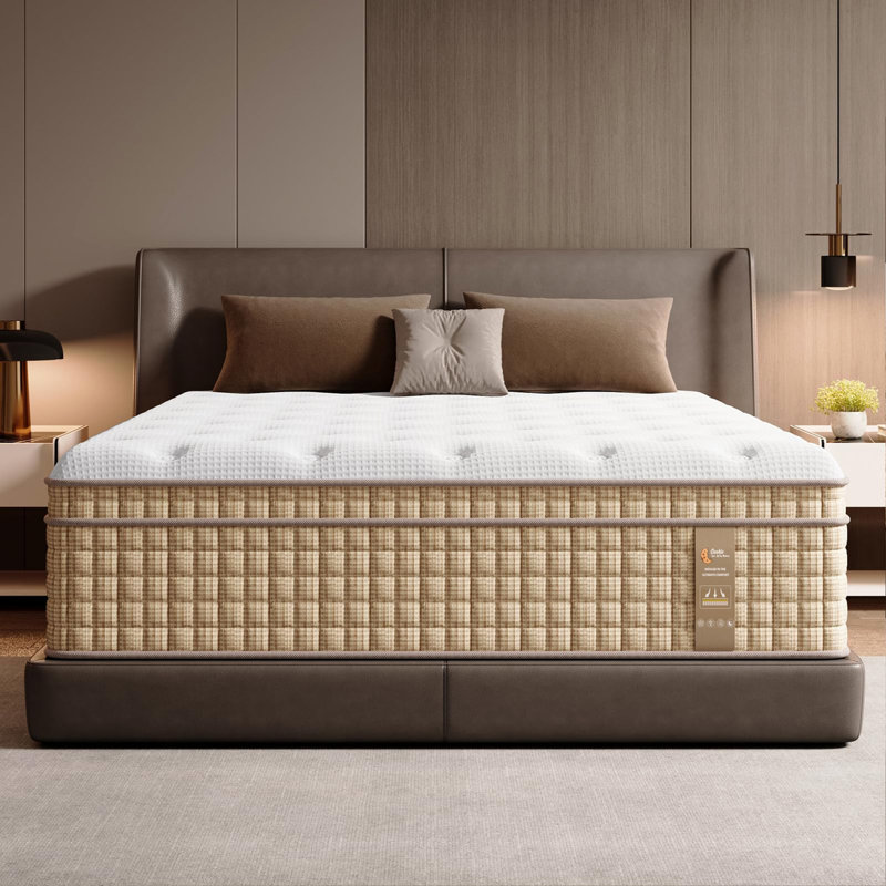 12/14 Inch King Hybrid Mattress With Independently Encased Springs & Gel Memory Foam, Medium-Firm, Fiberglass-Free, Certipur-US Certified, Mattress In A Box