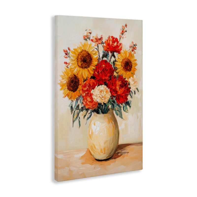 Charmant bouquet de toile sur toile, design par Petal Prints Design, H 36 po x l 24 po