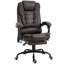 Fauteuil de bureau à haut dossier avec 7 vibrations, soutien lombaire, repose-pieds, hauteur réglable en fonction de massage vibrant brun, hauteur,