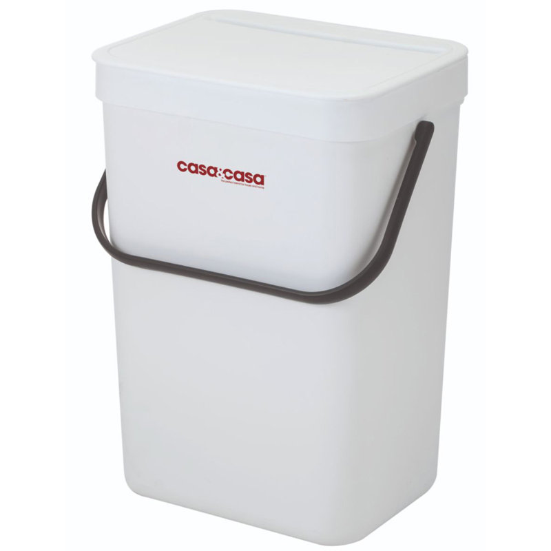 Plastic Recycling Bin, White, 25cm H x 20cm W, 5