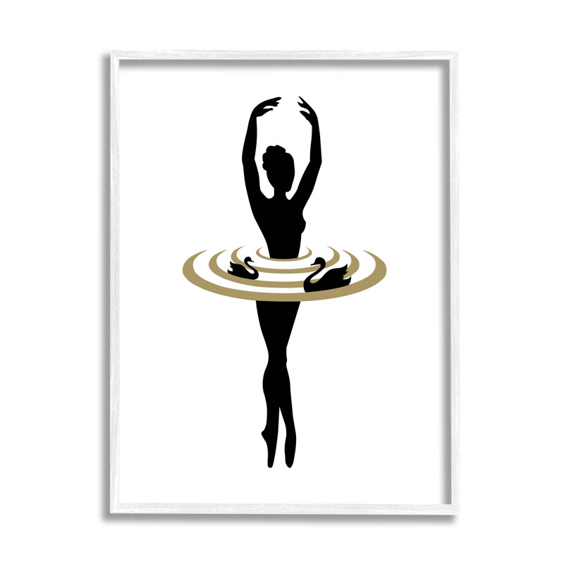 «Simple Ballet Ballerina Swan Dance Silhouette» par Atelier Posters - impression, H 30 po x l 24 po x P 1,5 po