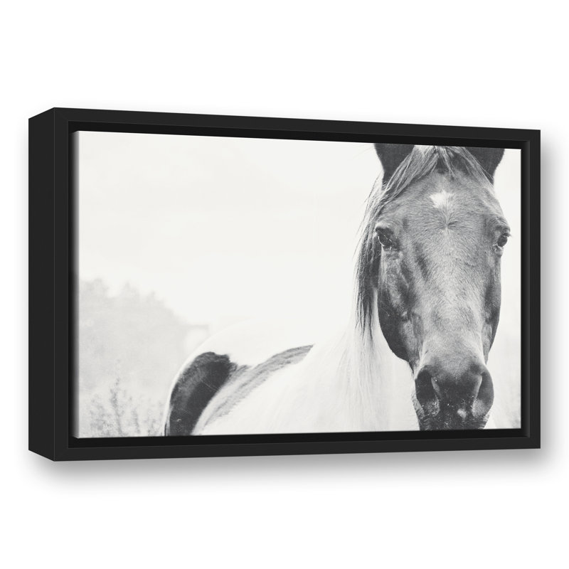 « solitaire cheval », impression sur toile, H 13,75 po x l 19,75 po, Cadre noir