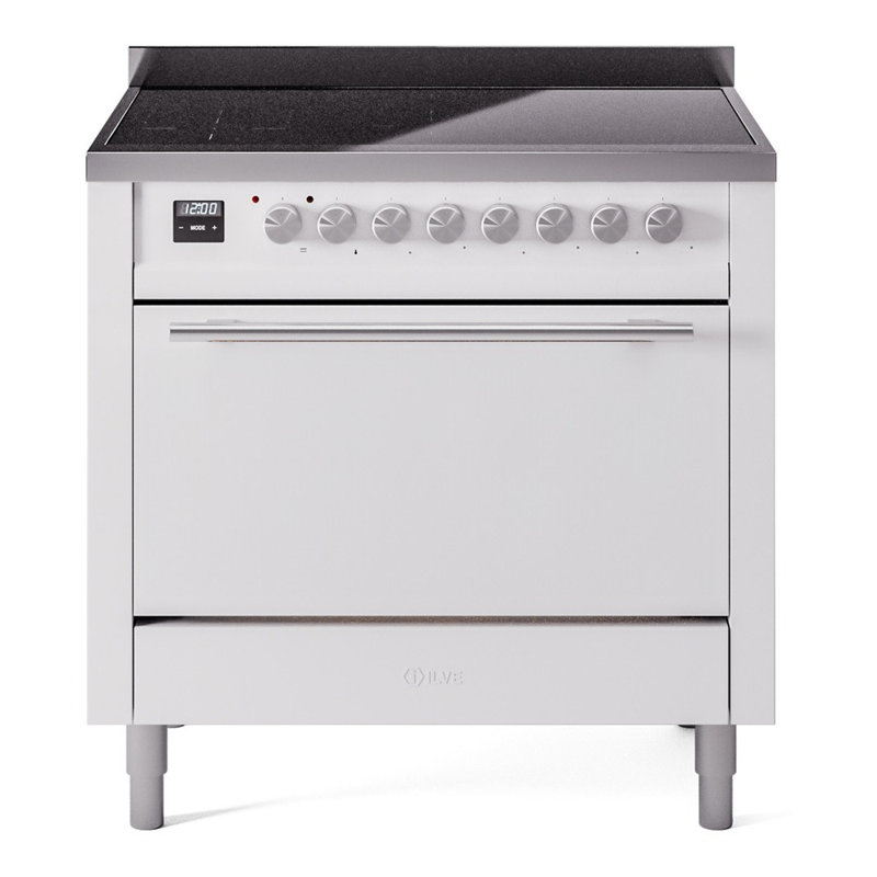 Cuisinière à induction ILVE Professional Plus II 36, 6 éléments à induction (blanc), Blanc / acier inoxydable