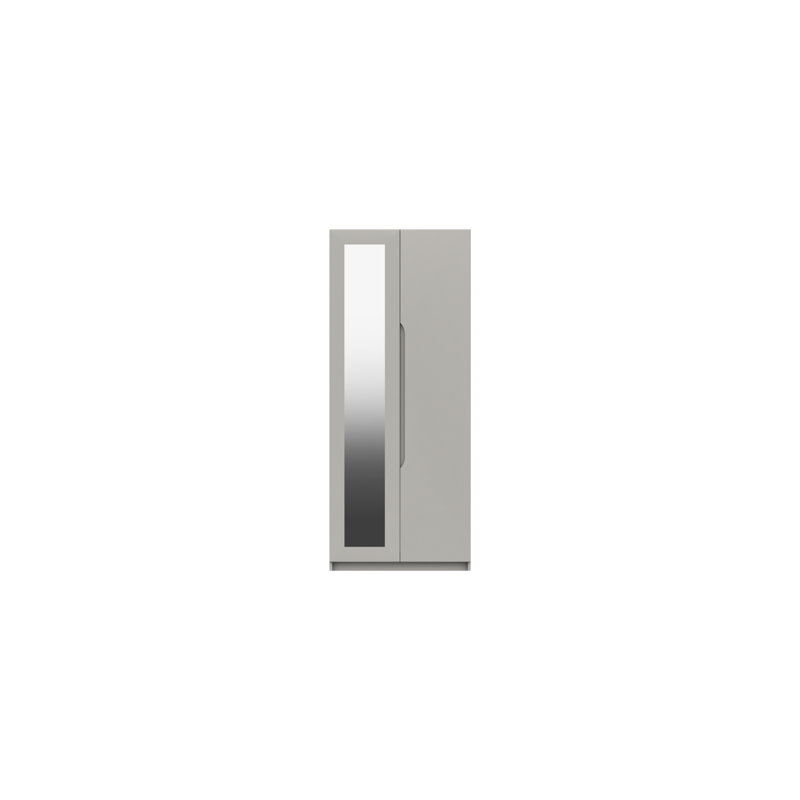 Alianys 2 Door Manufactured Wood Wardrobe, Light Grey Gloss