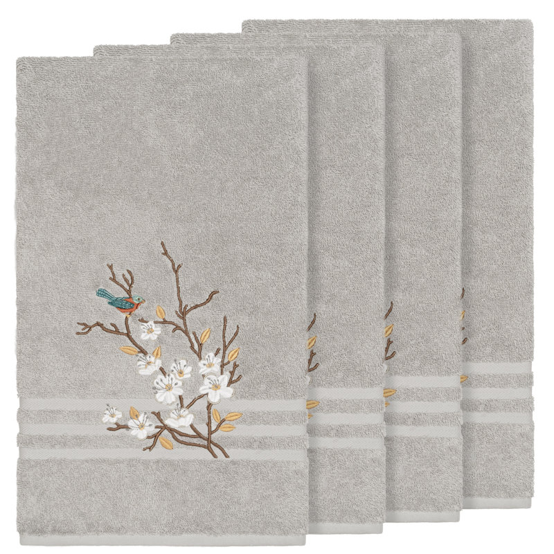 Spring Time Turkish Cotton Midweight Bath Towel, Light Gray