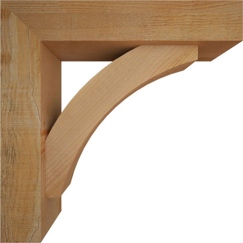 Thorton Block Bracket with Offset Brace, 24 x 24, 6"W Douglas Fir (Rough Sawn)