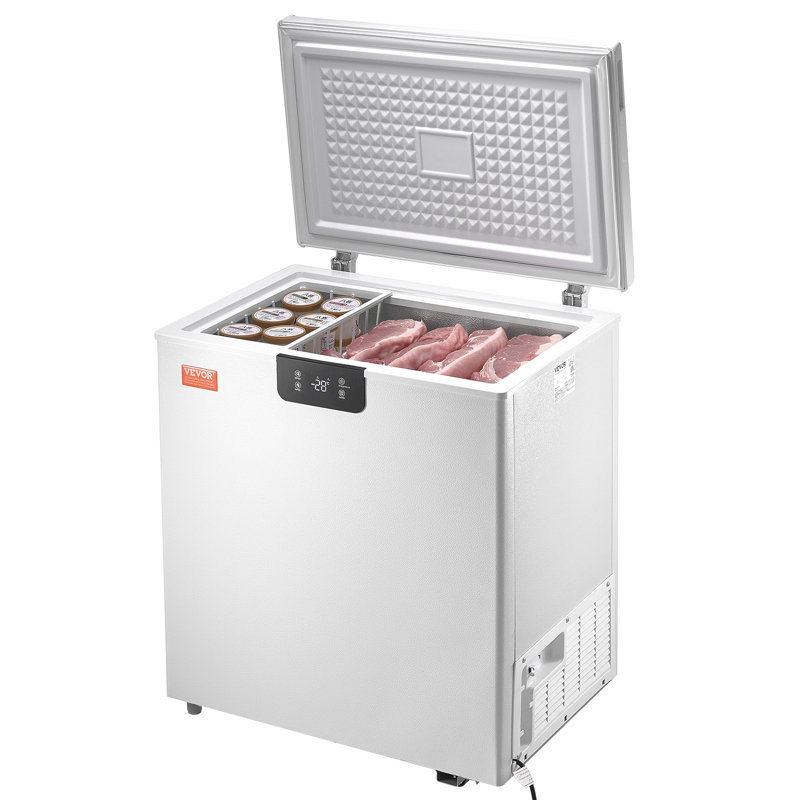 White 3.88 Cu.ft Compact Chest Freezer with Digital Display