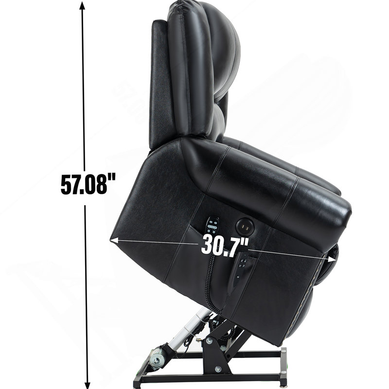 Fauteuil inclinable électrique Power Massage, Similicuir noir