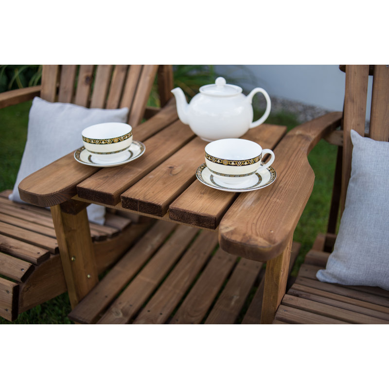 Rory Outdoor Adirondack Chair With Table, Brown