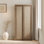 Armoire de rangement 66,9 po avec poignée en bois massif Retro Minimalisme
