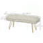 Banc de chambre en velours tissé blanc