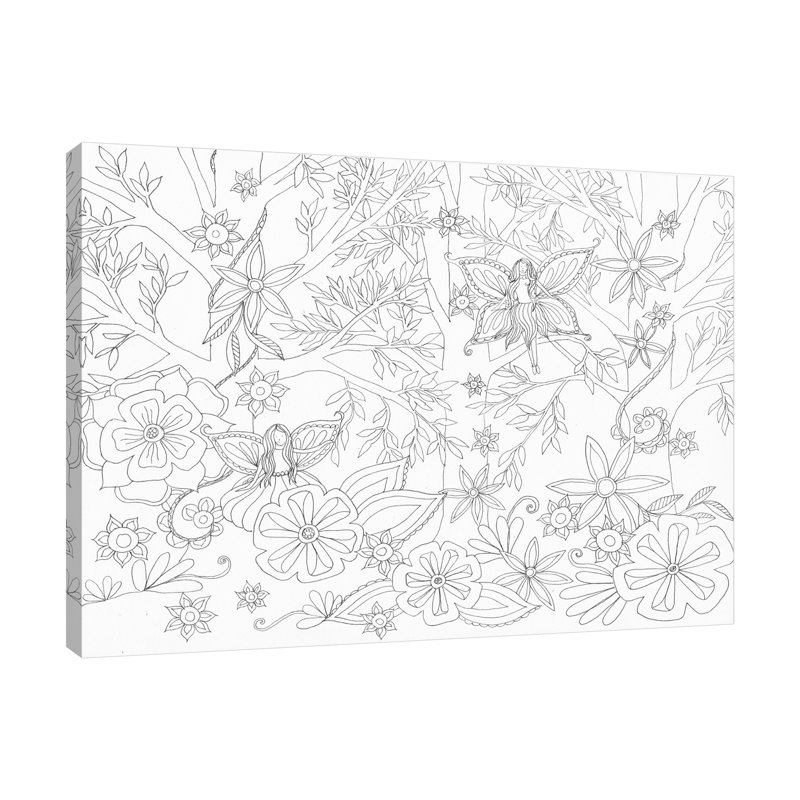 «Fairy Floral» par Pam Varacek - reproduction d'art sur toile tendue, H 20 po x l 30 po x P 1,5 po