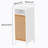 Bathroom Side Cabinet With Bamboo Front & Hamper - Natural/White