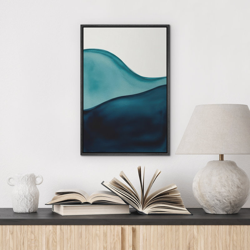 Reproduction d'art abstrait sur toile encadrée pour décoration intérieure moderne, Noir, H 24 po x l 16 po