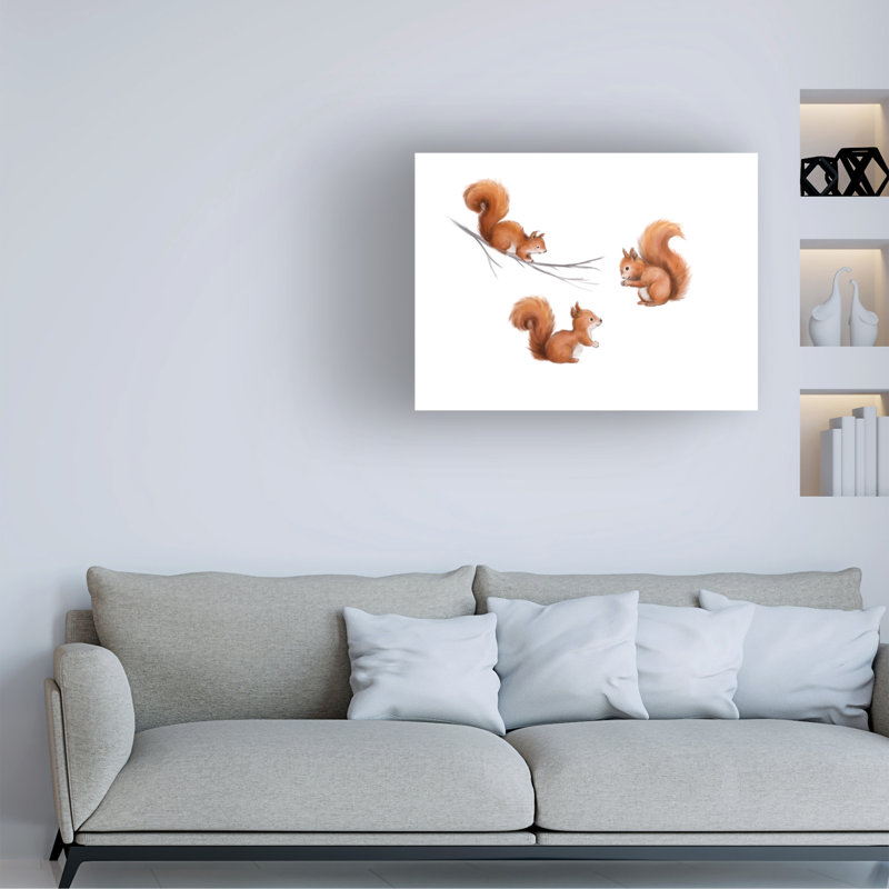 Art sur toile, écureuils bolognais bolognaise, H 18 po x l 24 po