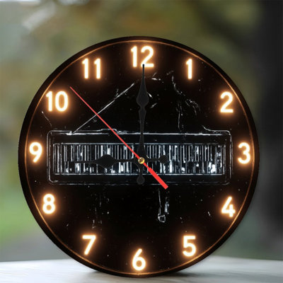 Cadran de l'horloge avec piano à l'intérieur