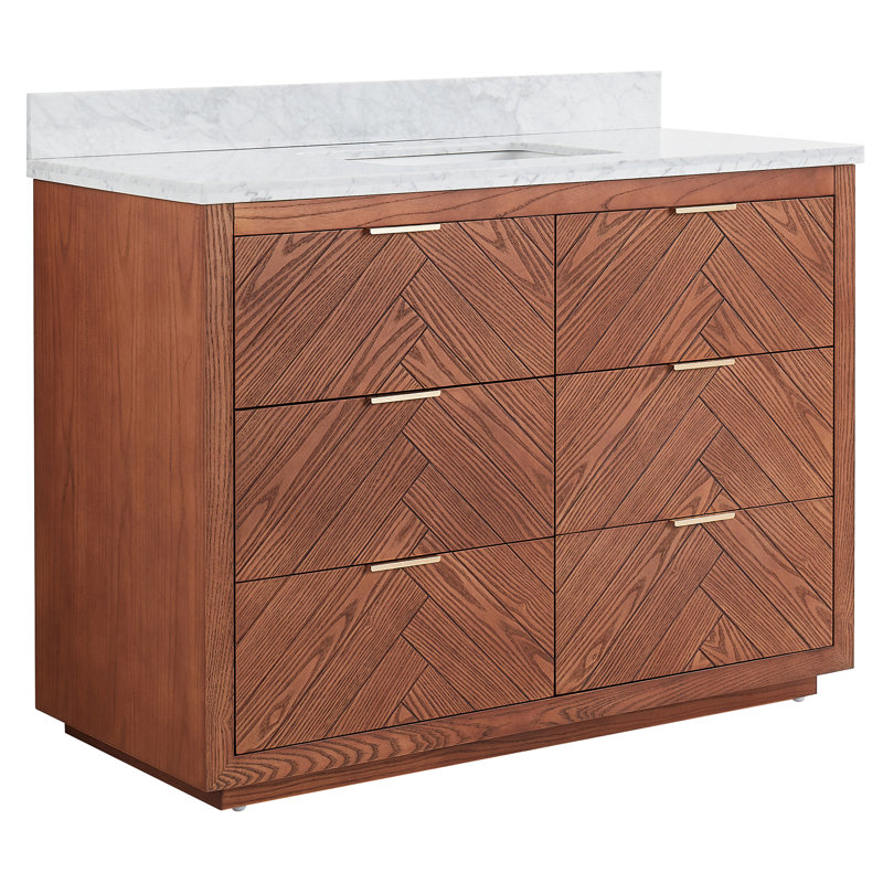 Cavit 48 " W Freestanding Standard Free Standing 1 Single Vanity Bathroom Vanity With Marble Top